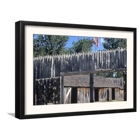 Fort Mandan, Reconstructed Lewis and Clark Campsite on Miss... Framed Art Print Wall