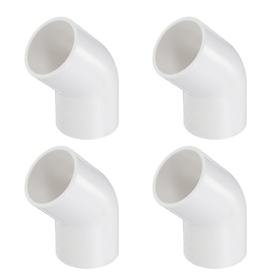 Uxcell 4Pcs 45 Degree Elbow Pipe Fittings 1 1/4" 2 Way Furniture Grade Connectors