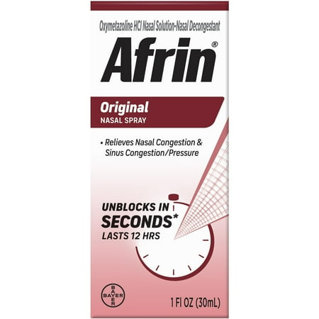 (2 pack) Afrin Original 12 Hour Nasal Congestion Relief Spray - 30 ml