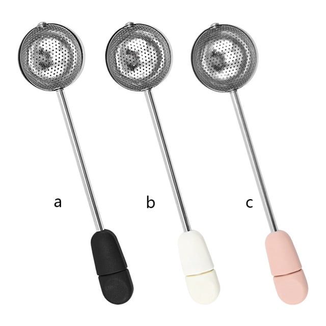 Stainless Steel Rotatable Tea Infuser Handle Tea Infuser Polished Washable Portable Reusable Mesh Strainer Indoor Kitchen Filter Kitchenware Pink