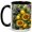 Black, variant on Stained Glass Lemon Coffee Mug, Sunflower Botanical Mug, Ceramic Cup