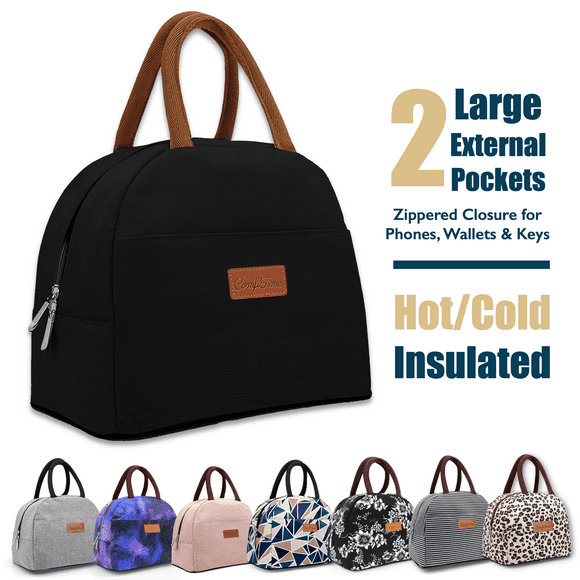 ComfiTime Bolsa de Almuerzo Térmica para Mujeres, Gran Capacidad de 8 L o 14 Latas, Linda Bolsa para Trabajo, Escuela, Bolsillo Adicional con Cremallera para Billetera y Teléfono