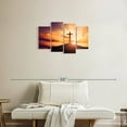 thumbnail image 2 of Elephant Stock Hilltop Cross Sunset Wall Art - Horizontal Multi Panel Canvas - Living Room Wall Decor - Religion And Spirituality Multi Panel - Brown And Orange Decor - 30" x 18", 2 of 4