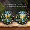 thumbnail image 2 of Elegant Wall Clock with Scenic Nature Landscape Design 10-Inch Silent Wooden Wall Clock, Battery Operated (AA Batteries Not Included), Artistic Home Decor, 2 of 7