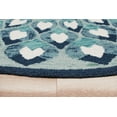 thumbnail image 5 of Ox Bay Talia 4' Round Teal/Blue Medallion Wool Indoor Area Rug, 5 of 7