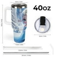 40oz Tumbler With Handle And Straw, Insulated Stainless Steel Double