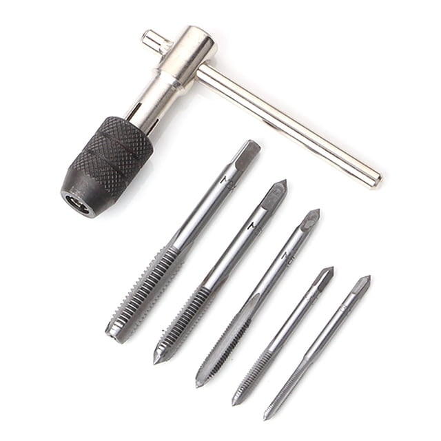 Juego de 6 llaves de grifo tipo T con mango en T, herramienta manual HSS para mantenimiento mecánico de automóviles M3-8