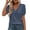 Navy, variant on Ayolanni Short Sleeve Summer Women Blouses Solid V-Neck Patchwork Collarless Blouse Dressy Puff Oversized Outdoor Tees Summer Tops Brown L