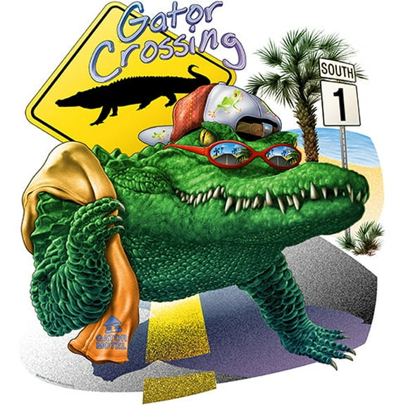 Chill Gator Crossing Novelty Sign | Indoor/Outdoor | Funny Home Décor for Garages, Living Rooms, Bedroom, Offices | SignMission personalized gift Wall Plaque Decoration