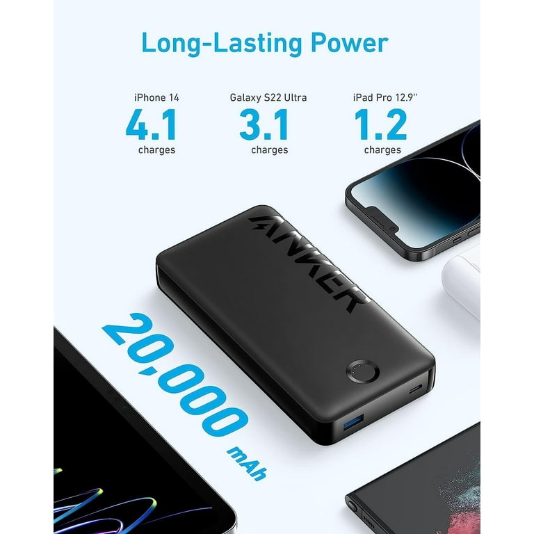 Anker Portable Charger, 20,000mAh Power Bank, Battery Pack