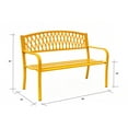 thumbnail image 2 of Hi-Line Gift Banc de Jardin en Acier et Fonte, Jaune, 2 of 2