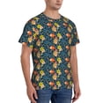 thumbnail image 2 of Qekee Blue Floral Classic Fit T-Shirt Men's Shirt Men's Tight Short Sleeves for Exercise, Running, Mountaineering - Blue Floral, 2 of 9