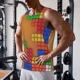 thumbnail image 5 of Fuzoiu Colorful Building Blocks A Print Men's Workout Tank Tops,Sleeveless Gym Shirt Quick Dry,Fitness Bodybuilding T-Shirt,Muscle Athletic Workout Tee-Medium, 5 of 7