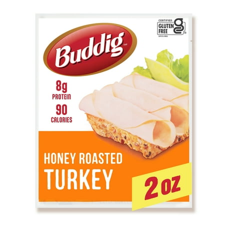 Carl Buddig Honey Roasted Turkey Lunchmeat, 2 oz Plastic Pouch (56g), Refrigerated