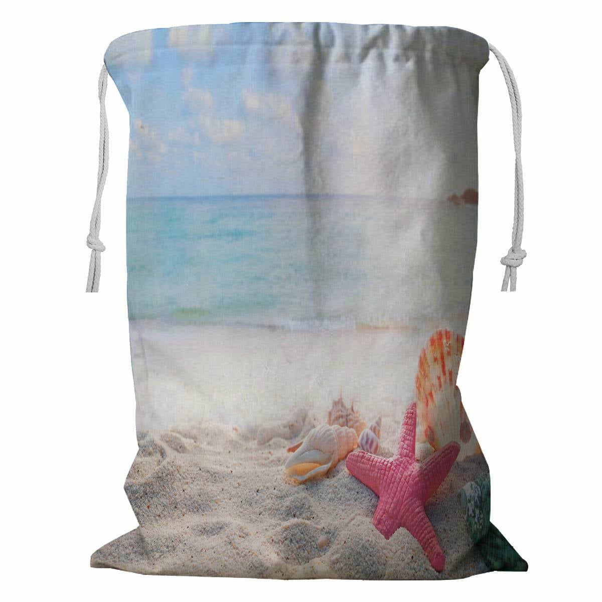 ECZJNT summertime tropical beach starfish shells coral on sandbar blur ...