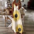 thumbnail image 1 of SMihono Robe Maxi Bohème d'Été pour Femmes Grande Taille Mode pour Femmes à Bretelles Taille Mi-Haute Col en V Sans Manches à Rayures Imprimées Ajustée Robe Longue de Plage Robe Évasée de Plage, 1 of 5