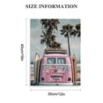 thumbnail image 2 of Nawypu Pink Van at Beach Ocean Nautical Photography Print, Coastal Palm Trees Home and Wall Decor, 2 of 5