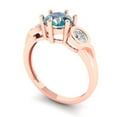 thumbnail image 2 of Three-Stone Engagement Ring for Women - 1.72ct Blue Moissanite in 18K Rose Gold Promise Ring, 2 of 6