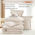 thumbnail image 4 of 7 Pieces Queen Comforter Set Soft Bed in a Bag Queen Size All Season Bedding Set with Comforter Flat Sheet Fitted Sheet Pillowcases Shams Beige, 4 of 6