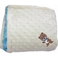 thumbnail image 4 of Lil Cub Hub 4BSYDTR-M Boy Bear Couverture en Minky - Pois Jaunes avec Tourbillon de Bourgeons de Rose Turquoise, 4 of 4
