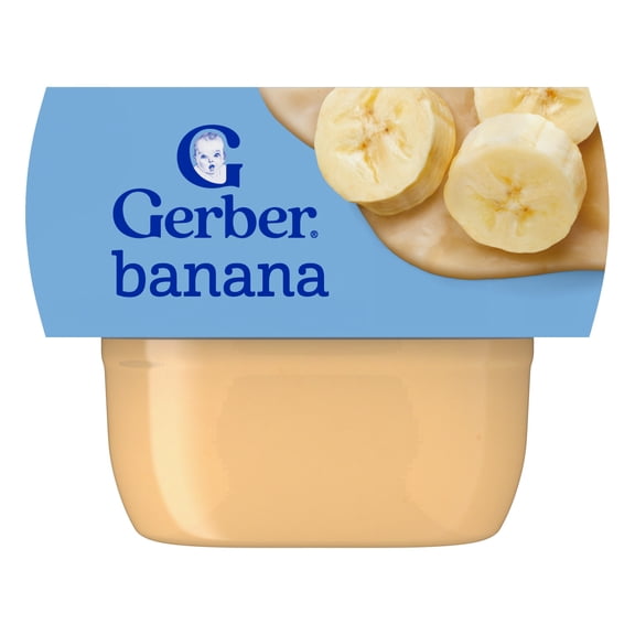 Gerber 1st Foods Baby Food, Banana Puree, Clean Label Project, 2 oz Tubs (2 Pack)