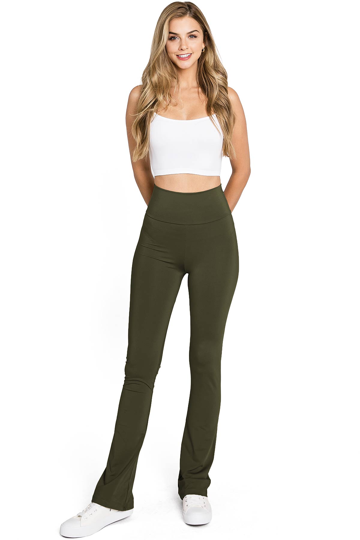 Love Tree Women's High Rise Bootcut 32 Inseam Yoga Pant Leggings