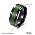 thumbnail image 3 of QQTDFG Stainless Steel Black Mens Band Carbon Fiber Silver Black Blue Ring B558-6-Green, 3 of 7