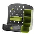 thumbnail image 2 of Organizador de tablero de clavija de escritorio con cajón, tarjetero de gran capacidad, portalápices con accesorios para niños, adultos, oficina, sala Negro, 2 of 7