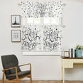 thumbnail image 3 of Kitchen Curtains and Valances Set, Happy New Year Text Black Word Star Pattern White Short Rod Pocket 3 Pieces Window Curtain Set for Bedroom, Bathroom, 36 Inch Long, 3 of 6