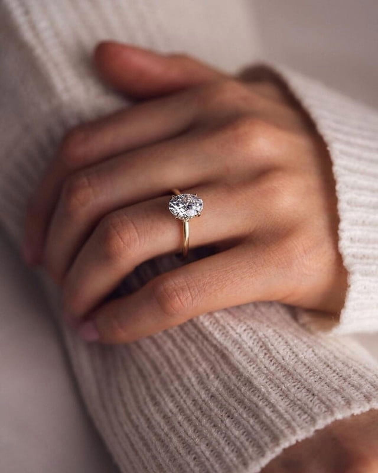 SOLITAIRE JEWELS 3.1CT Oval Cut Moissanite Diamond Hidden Halo Engagement Ring, Anniversary Ring For Women, 10k Yellow Gold Solitaire Ring