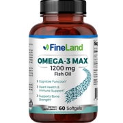 Fineland Vitamins Omega-3 Max Omega Fatty Acid Supplements Heart Health Cognitive Function 60 Softgels