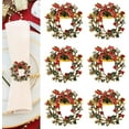 thumbnail image 1 of 6 anillos de servilleta con forma de corona navideña, servilleteros con temática navideña, hebillas para servilletas para decoración de mesa de cena, fiesta de bodas y vacaciones de Navidad, 1 of 4