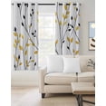 thumbnail image 2 of Yellow Black Branches Blackout Curtains for Bedroom Living Room Darkening Curtains 54 Inch Long Spring Rusitc Botanical Leaves Short Curtain for Small Window Treatment Grommet Drapes 52"x54"x2, 2 of 9