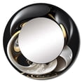 thumbnail image 2 of Designart "Flowing White Stained Glass I" Abstract Rund Mirror For Wall Decor - Large Gold Round Print Mirror - Round Modern Mirror - Wall Mounted Round Large Mirror - 29" x 29", 2 of 6