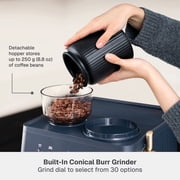 Thyme & Table Barista Grade Espresso Machine with 15-Bar Pressure and Conical Burr Grinder, Atlantic Blue