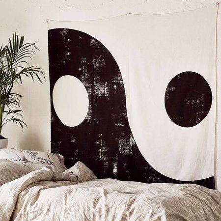 Mandala Tapestry Black And White Indian Hindu Wall Hanging