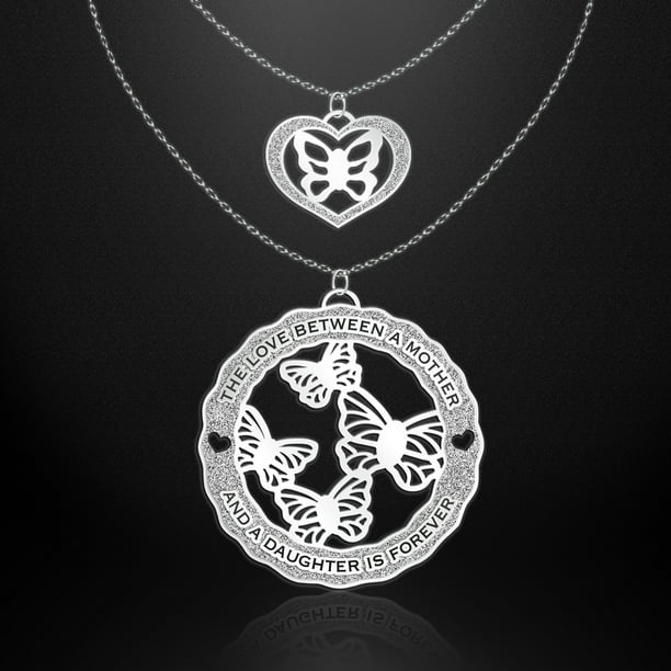 Download A Touch Of Dazzle Butterfly Necklace For A Mother Daughter Pendant Gift For Christmas Layered Necklaces For Women Unique Jewelry Gifts For Daughter From Mom Artisan Jewelry For
