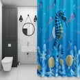 thumbnail image 4 of Summer Coastal Bathroom Shower Curtain, Ocean Blue Seahorse Jellyfish Nautical Coral Bubble Waterproof Washable Soft Bath Curtain for Bathtub Decor with 12 Hooks&Grommet, 72x72 Inch, 4 of 9