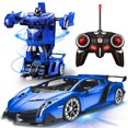 thumbnail image 1 of CNKOO Voiture Robot Télécommandée Transformable Jouet 2,4 GHz 1 18 Rechargeable Voiture de Course Cascade Rotative à 360° Jouets pour Enfants Garçons Filles Âge 8 9 10 11 Ans Jouet Cadeaux (Voiture de Police Bleue), 1 of 6