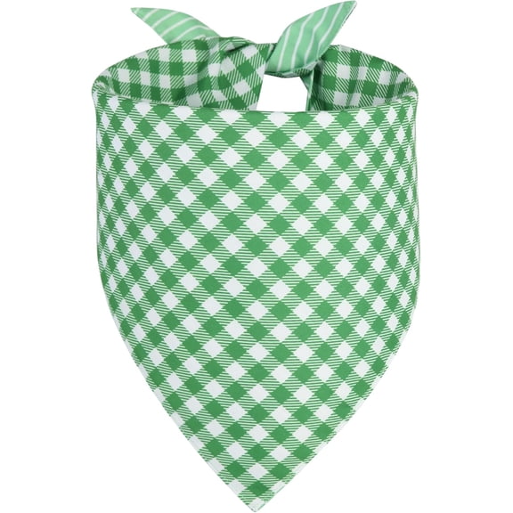 Dog Bandana Green Large 1PCS, Summer Spring Scarf for Boy and Girl, Durable Triangle Reversible Bibs Handkerchief for Puppy Pet