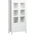 thumbnail image 1 of HOMCOM Kitchen Pantry Storage Cabinet with 2 Drawers, Glass Doors, White, 1 of 10