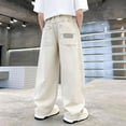 thumbnail image 5 of Swanpen Boys Cargo Pants Elastic Summer Loose Fit Lightweight Trousers, Drawstring Sweatpants for Kids 5-15Y Beige, 5 of 6