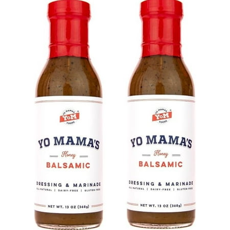 Yo Mama's Foods' Natural Balsamic Vinaigrette Salad Dressing and Marinade - Low Sugar, Low Cal, Low Carb, Low Sodium, and