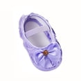 thumbnail image 3 of Siilsaa Baby Girls Soft Sole Bowknot Princess Wedding Dress Mary Jane Flats Prewalker Light Baby Sneaker Shoes Purple 12,12, 3 of 3