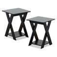 Furinno Modern Simplistic CrissCrossed End Table,Espresso, Set of 2