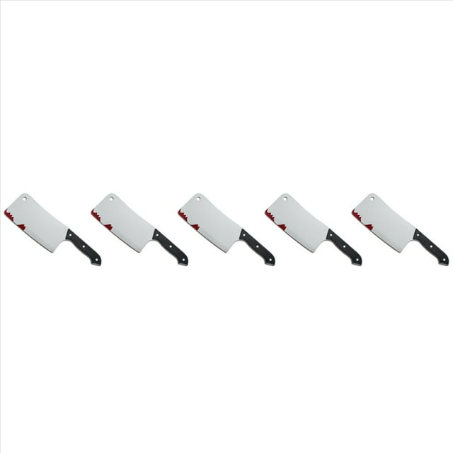 5X Cuchilla Sangrienta, Cuchillos Falsos, Cuchillo de Cocina Realista, Accesorio para Juguetes de Broma de Halloween, Accesorios de Escenario