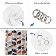 thumbnail image 4 of Xipuska Navy Blue Burnt Orange Botanical Shower Curtain - Water Repellent Fabric Shower Curtains Washable, Vintage Leaves Decorative Polyester Cloth Bathroom Curtains Modern Bath Decor 36"x72", 4 of 6