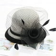 thumbnail image 2 of Dyfzdhu Women Autumn Winter Flowers Round Top Casual Fisherman Bucket Cap Small Bowler Hat Gray, 2 of 3