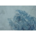 thumbnail image 2 of Botanical Wallpaper Wall Mural - Palm Leaves in Blue, 2 of 5