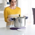 thumbnail image 2 of 3 Pieces Round Thread Weave Coaster Washable Heat Resistant Non-slip Braided Drink Hot Pad Pot Holders Absorbent Woven Coaster for Kitchen Cooking Dinning,7 Inches Diameter - Purple, 2 of 6